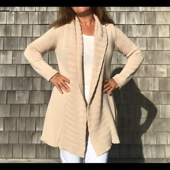 Leo & Nicole open cardigan in a cotton blend - Picture 1 of 6
